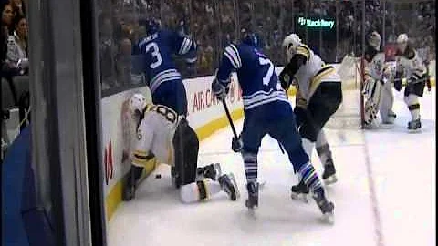 Bruins Kevan Miller boarded by Dion Phaneuf