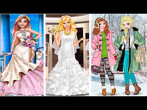 Видео: Girls Make Winter Wedding Shopping - Fun Makeup and Dress Up Game for Girls