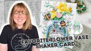 My Favorite Flower Vase Shaker Card [with Pretty Pink Posh!]