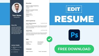 How to Edit CV | Resume in Photoshop | CV Design Photoshop