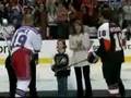 Hockey mom sarah palin bood at hockey game