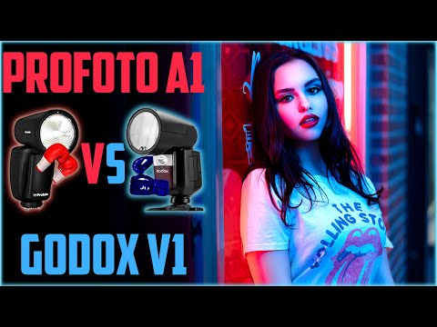 Profoto A1 vs  Godox V1 ( Zoom Li-on X ) : Round Head Flash Speedlight Comparison