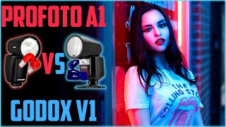 Profoto A1 и Godox V1 (Zoom Li-on X): сравнение вспышки со вспышкой с круглой головкой