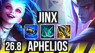 JINX &amp; Braum vs APHELIOS &amp; Thresh (ADC) | Good KDA: 23/1/3, 50K damage | EUW Master | 26.8