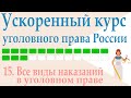 15. Все виды наказаний в уголовном праве || Ускоренный курс уголовного права России