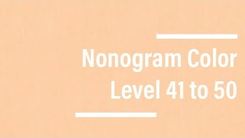 Nonogram Color Level 41 to 50
