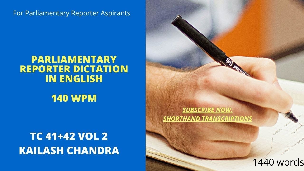 140 WPM SHORTHAND DICTATION | TC 41+42 VOLUME 2 KAILASH CHANDRA | STs DICTATIONS