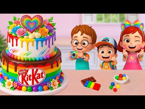Miniature Rainbow Cake Tutorial 🌈 Cute Mini Rainbow Chocolate Candy Cake Recipe 💖 Yummy Teeny
