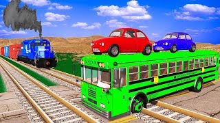 TRANSPORTING PIXAR CARS & FRUITS WITH COLORED & JOHN DEERE vs CLAAS vs TRACTORS  BeamNG.drive #962