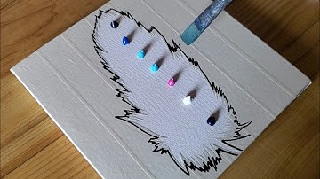 Feather / Double Exposure Painting / Easy Masking Tape Satisfying / Project 100 Days / Day #59