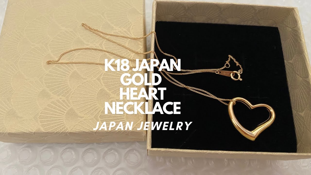 K18 japan gold 2cut necklace with open heart pendant 2024 - YouTube