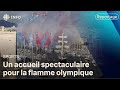 La flamme olympique arrive en france en grande pompe