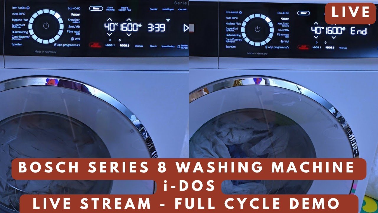 Live Demo - Bosch Series 8 Washing Machine Full Cycle, Bosch i-DOS Washing Machine, WGB256A9NL