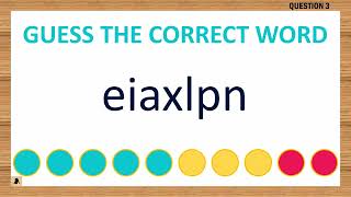 Guess the Correct Word Word Game 7 letters Unscramble Letters to Find Words Agent Quiz