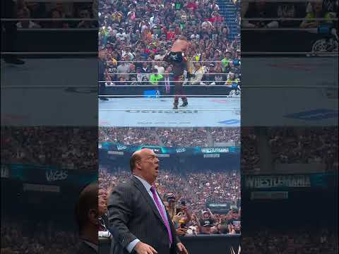 Paul Heyman\u0027s face when Oba did the unthinkable at #WrestleMania 😧