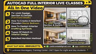 ALL IN ONE VIDEO-1-DETIALED TV UNIT +BEDROOM+DRAFTING-MOST IMPORTANT LIVE LECTURE FOR ALL-#homedecor screenshot 4