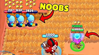 600 IQ vs NOOBS in Brawl Stars! Wins & Fails #143