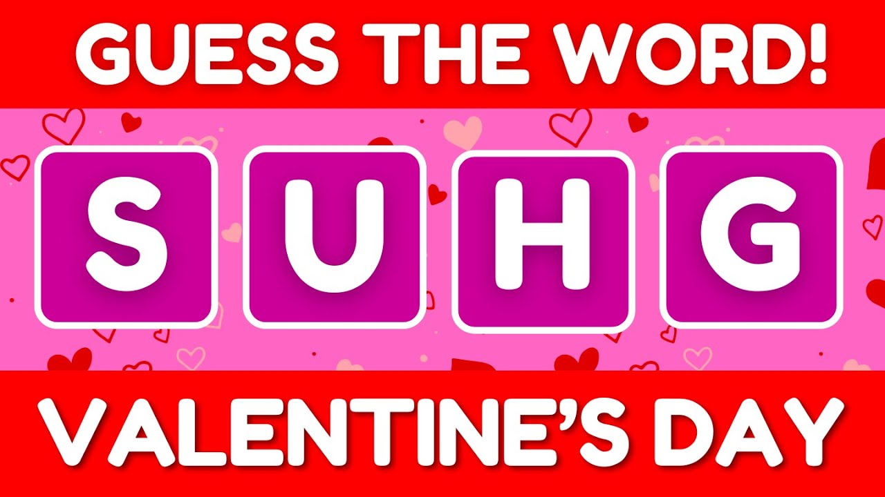 Unscramble 10 Words | Valentine's Day ESL Vocabulary Game 💖 (Word Scramble)