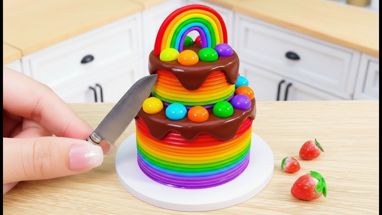 Amazing Miniature Colorful Rainbow Cake🌈Best Miniature Rainbow Chocolate Cake Decorating Ideas
