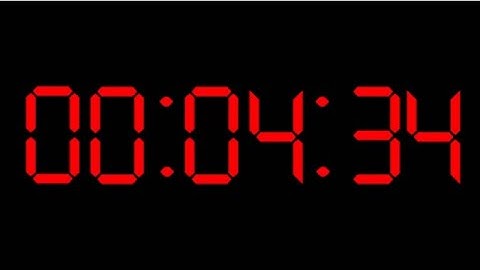 4 Minute and 34 Second Countdown Timer w/ Alarm - Digital Clock - Retro Westclox - 4:34  Red & Black