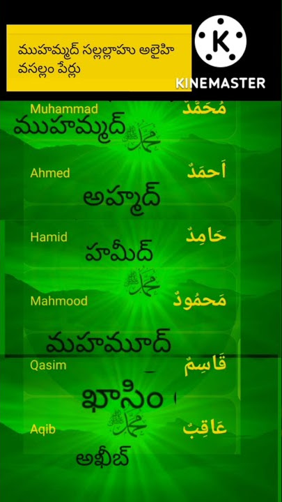 Asma-e-Nabi(saw)   #telugu_islam