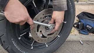 Sportster Iron 883 Rear Wheel Rotor / Brake Disc  and Pulley Removal