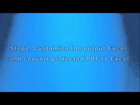 How to Convert Protected PDF to Excel Spreadsheett