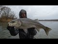 ICE COLD FINESSE FISHING FOR STRIPED BASS!