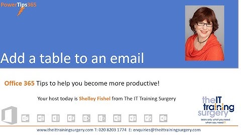 How to add a table to an email in Outlook