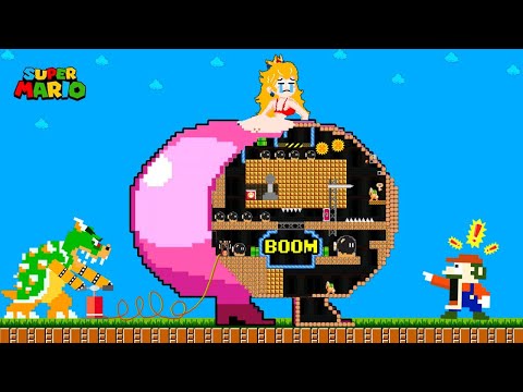 Mario vs The Giant BIG SIZED BUTT Princess Peach Maze - If Mario love Peach | Game Animation