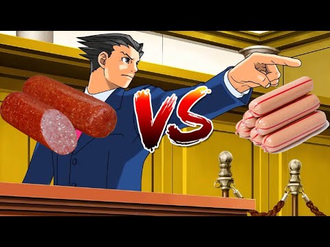 Видео: Спор про сосиски и колбаски. Ace Attorney