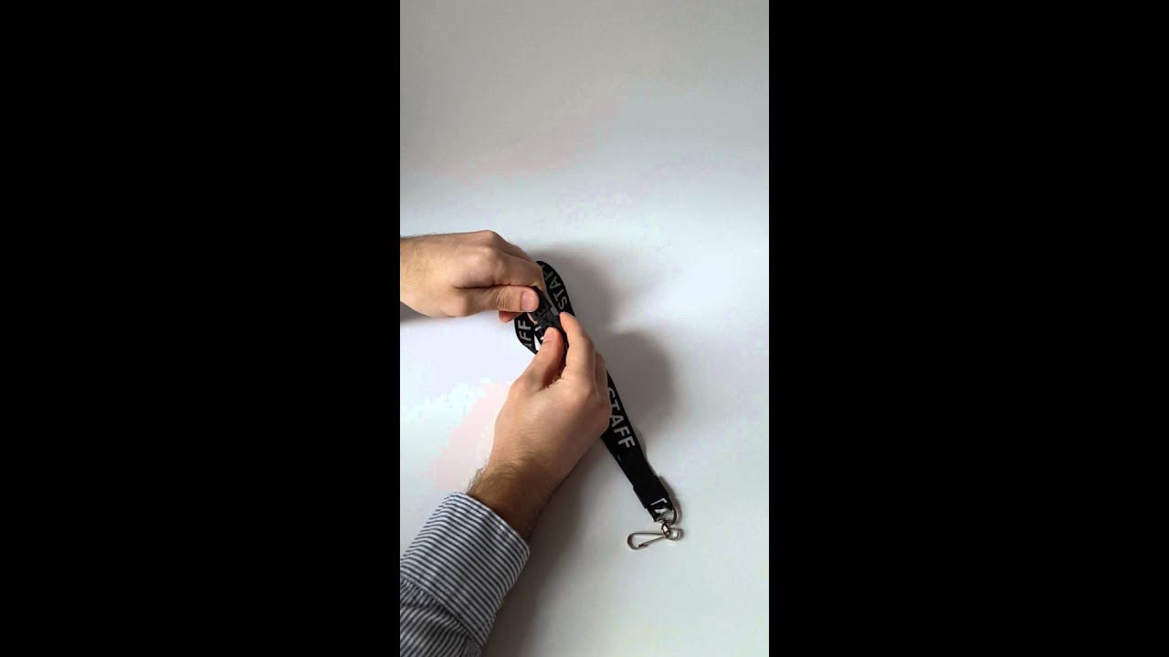 Black Break Away STAFF Lanyard w/ Swivel Hook - www.easybadges.com