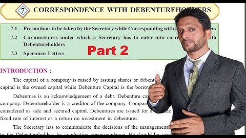 HSC New Syllabus Secretarial practice | Chapter 7 Correspondence With Debenture Holder | Part 2