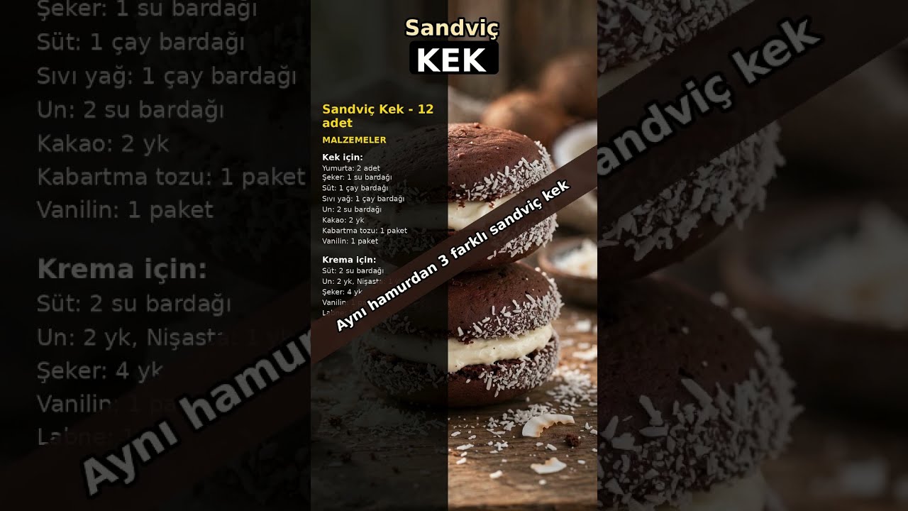Aynı hamurla 3 farklı SANDVİÇ KEK  #yemektarifleri #pratik #pratiktatlitarifleri #shorts  #kek