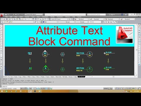 Attribute Text Block in AutoCad II Attribute Blocks Hindi/Urdu Tutorial