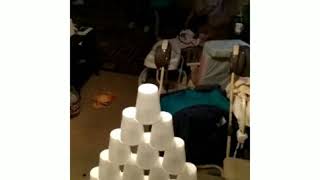 Epic Cup Stack Fail!!!!