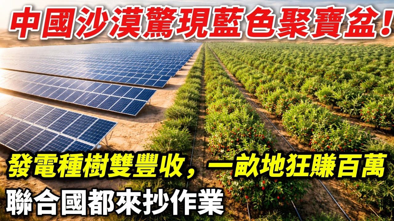 死亡之海變搖錢樹！中國光伏治沙黑科技，發電種棗固沙三不誤，牧民年入十萬