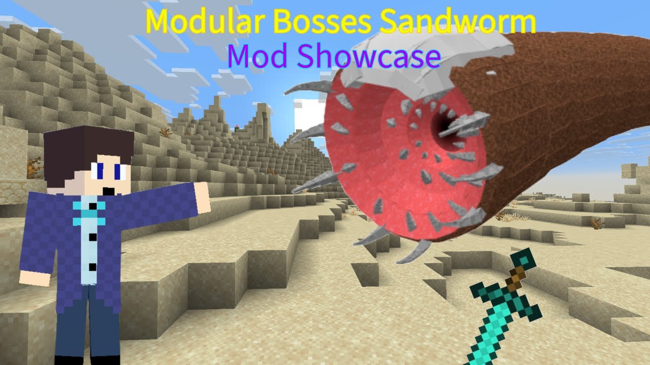 Modular Bosses Sandworm Minecraft Mod Showcase 1.8.0