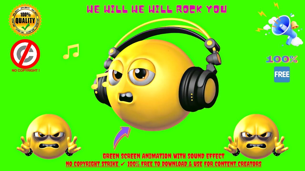 We Will We Will Rock You🎧😎🎶Emoji Animation With Sound Effect🔊No