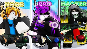 NOOB vs PRO vs HACKER LOADOUTS in Roblox Rivals..