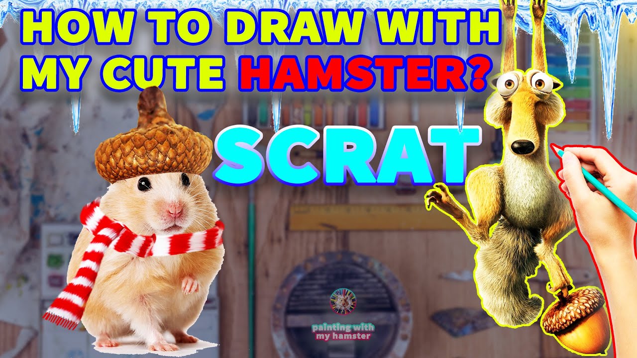 how to draw #Scrat with my #hamster #how_to_draw_Scrat #how_to_paint ...