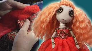 Making a Fiery Art Doll in Vibrant Reds and Golds