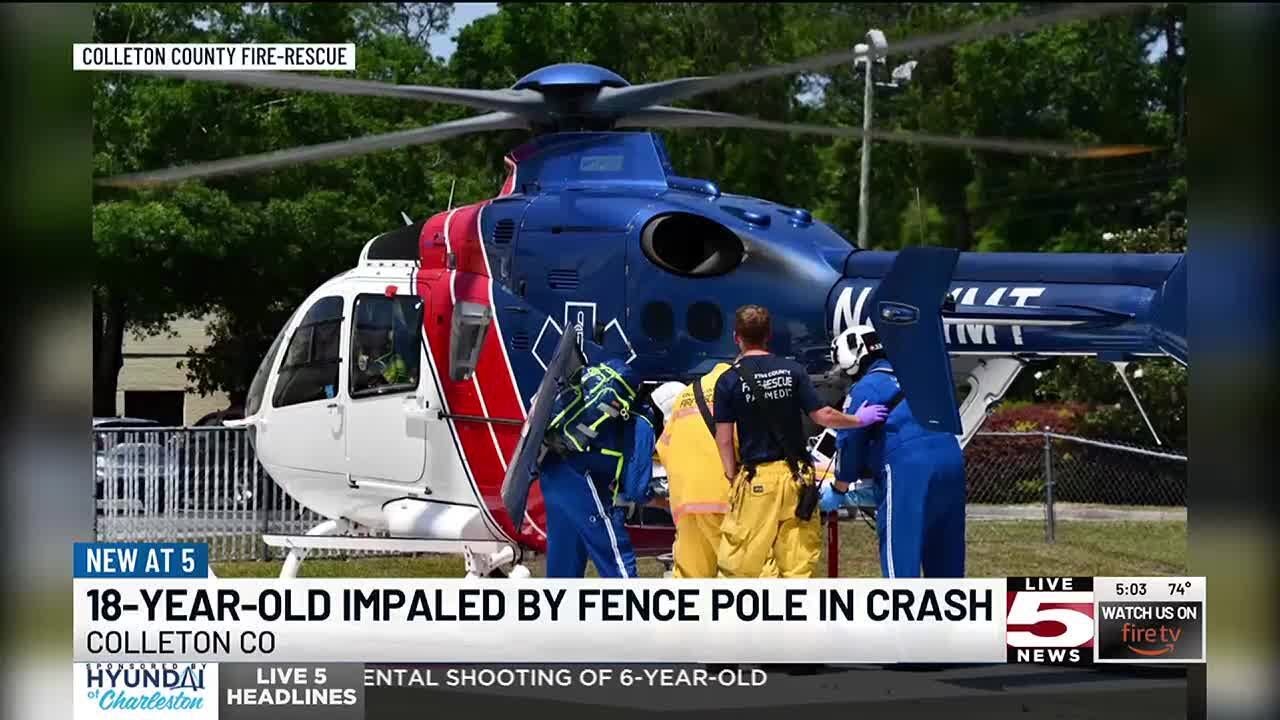 VIDEO: 18-year-old woman impaled by fence pole in Colleton County crash ...