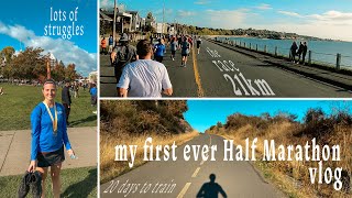 MY FIRST HALF MARATHON | Race Vlog | training with Peloton, prep, race day & all the struggles. screenshot 2