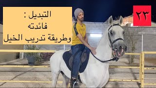 #تعلم_ركوب_الخيل (٢٣) التبديل | كيف أدرب حصاني على التبديل ؟ فائدته ؟