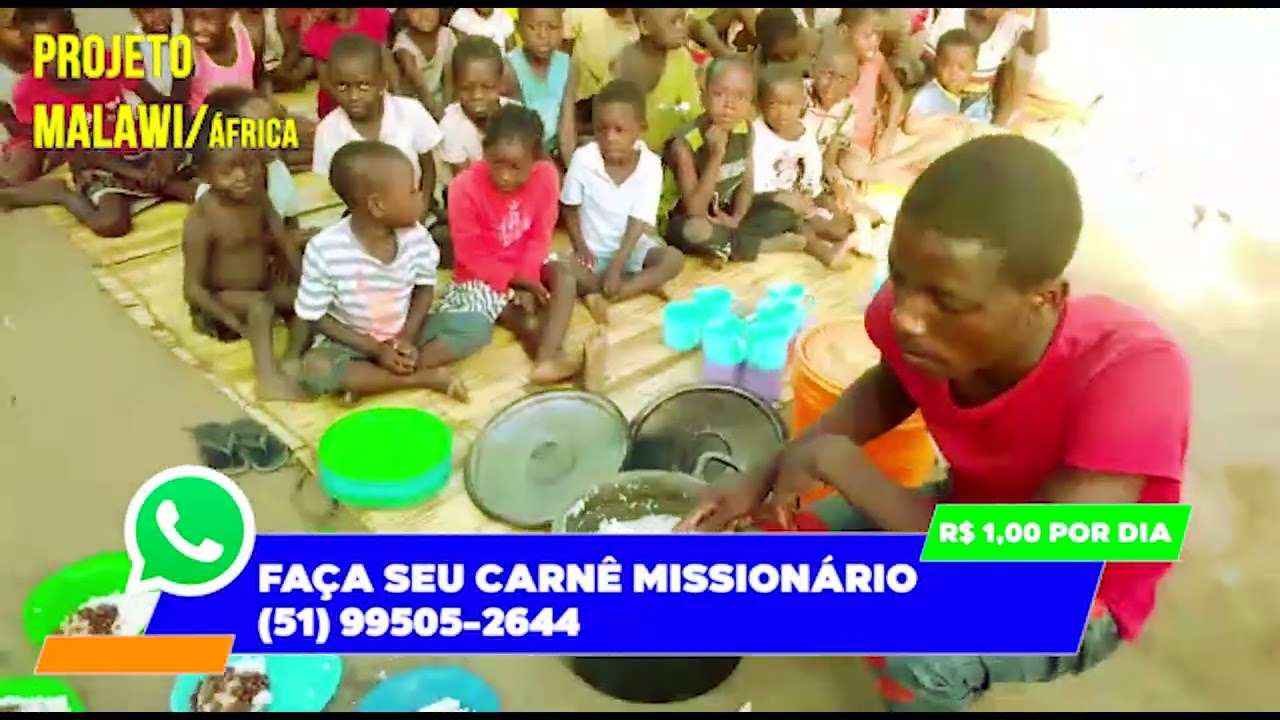 ÁFRICA - CRIANÇAS RECEBENDO ALIMENTO - PROJETO MALAWI