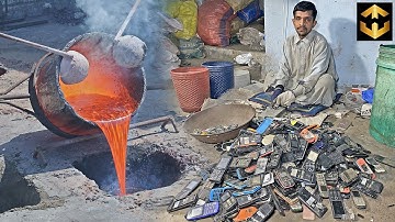 AMAZING Method! How 24K Pure Gold Extraction From Wasted Mobiles Phones | Factory Mass Production