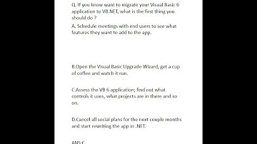 Visual Basic dot net (VB.Net) | MCQ With Answer
