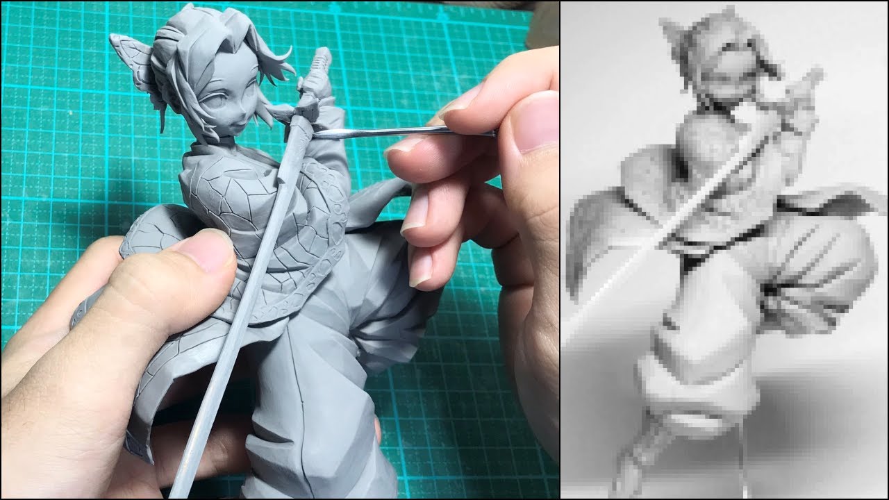 【鬼滅の刃】胡蝶しのぶちゃんのフィギュアを作ってみた【粘土】the Making of Shinobu Kocho Figure - Demon Slayer.