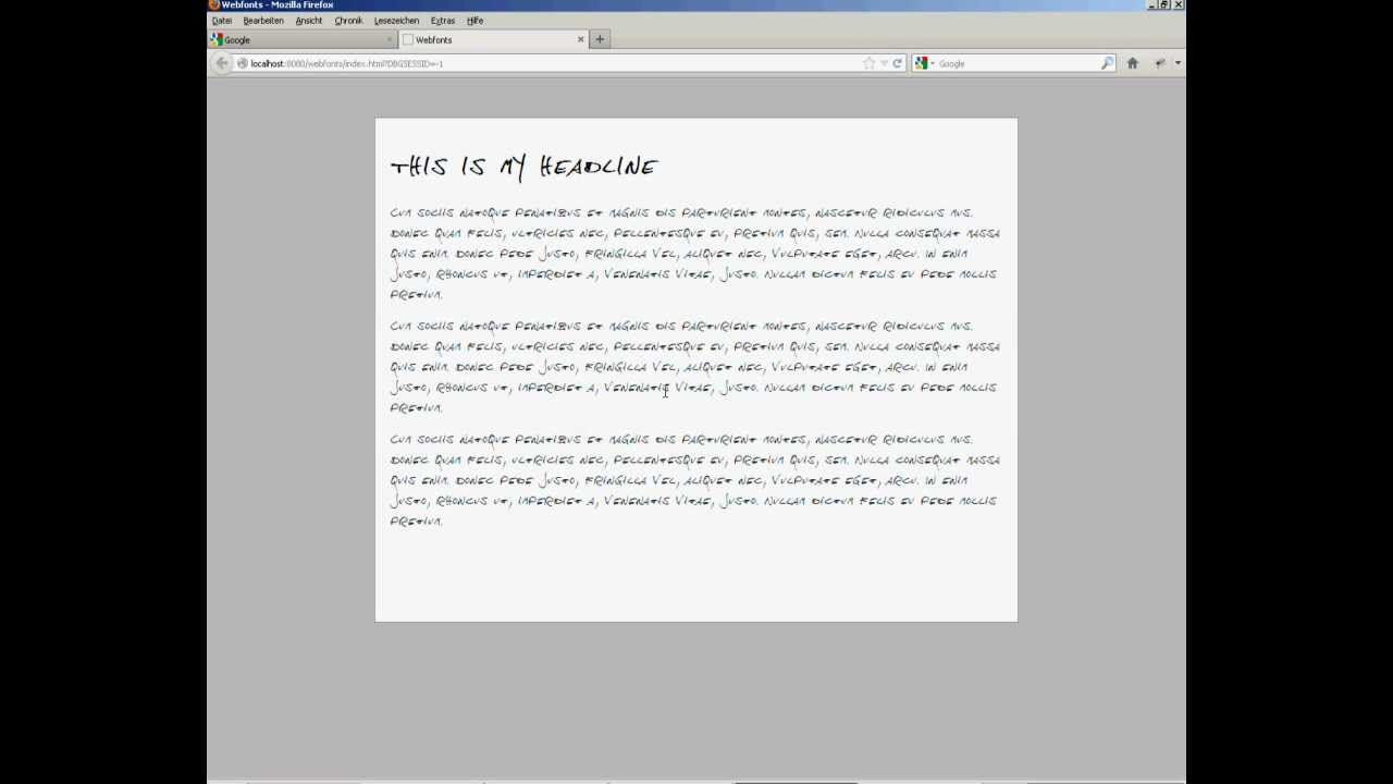 Using webfonts - individual fonts for website via css (@font-face)